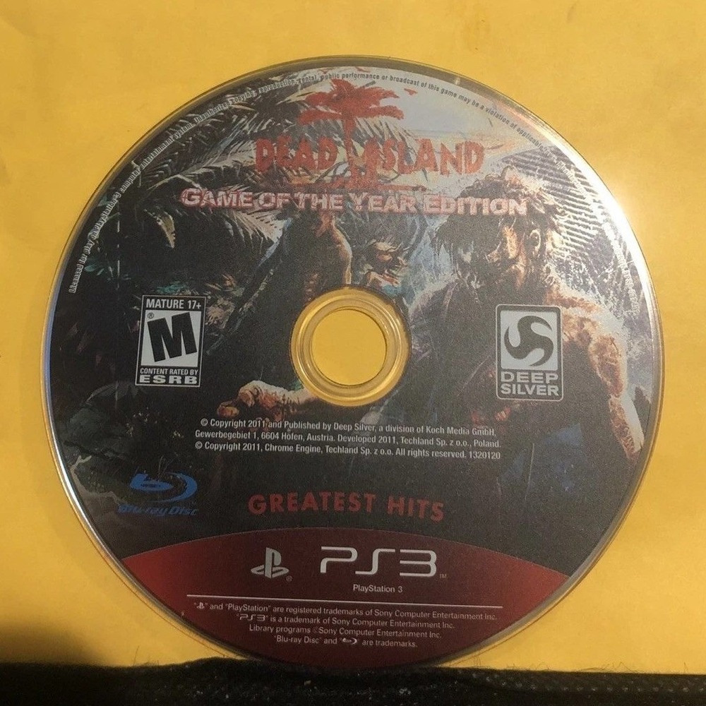 Dead Island Game of the Year Edition Sony PS3 Greatest Hits Zombie Action Disc